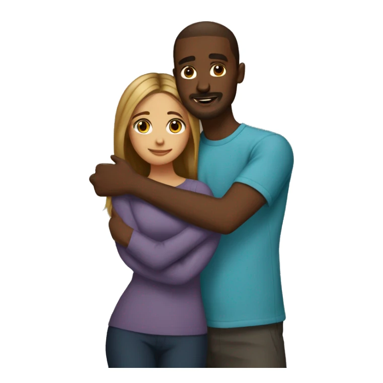 Somali guy with Spanish girlfriend with straight balayage hair hugging  sticker