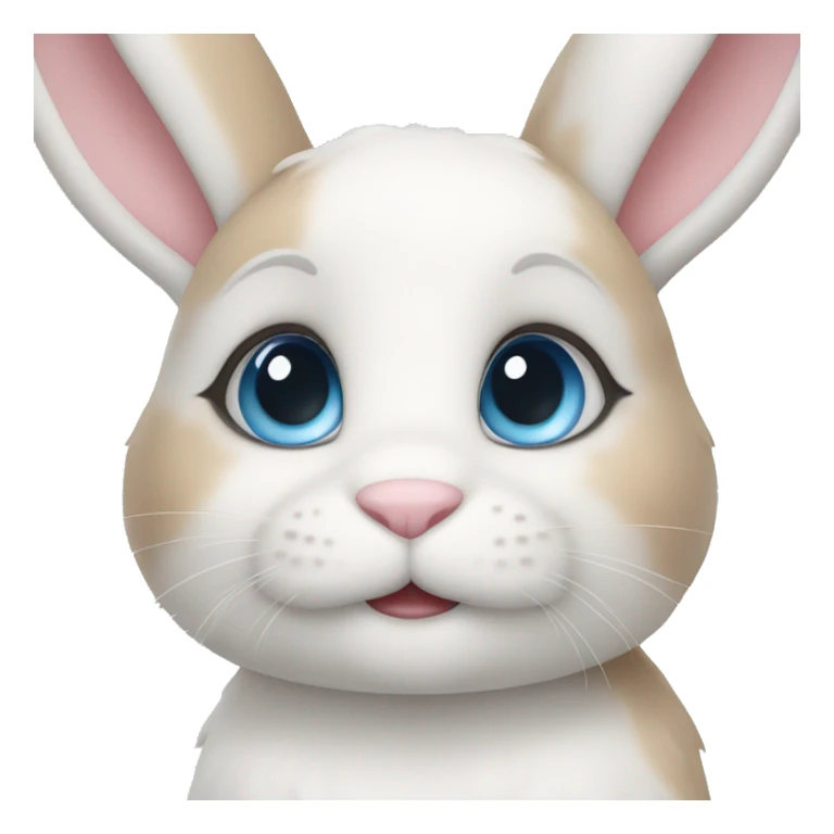 cute bunny white and caramel blue eyes sticker
