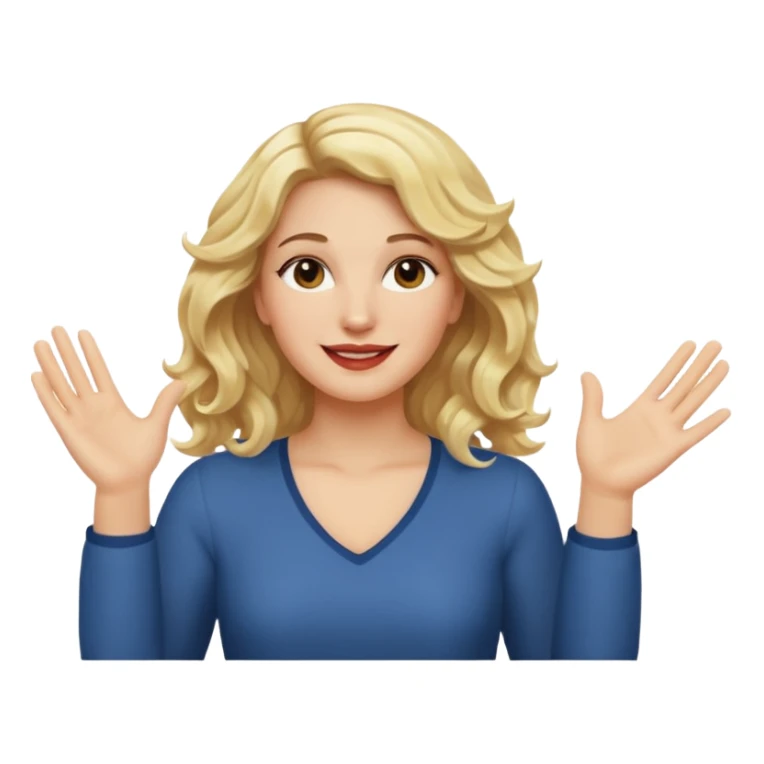 It wasn’t me, blonde wavy hair hands up smirk sticker