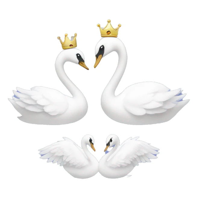 Swan with another swan and some crowns for them sticker