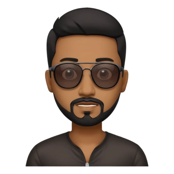 Indian man with  black hair and Goatee and black sunglasses sticker
