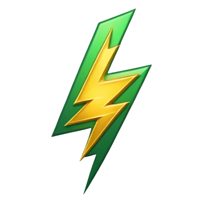 lightning with golden and green colours sticker