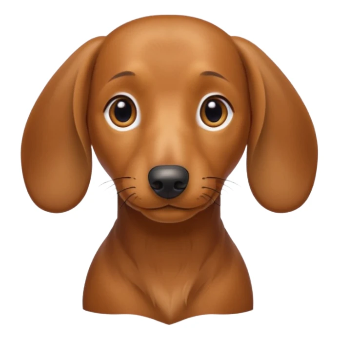 light brown dachshund facing forwards, head and shoulders sticker