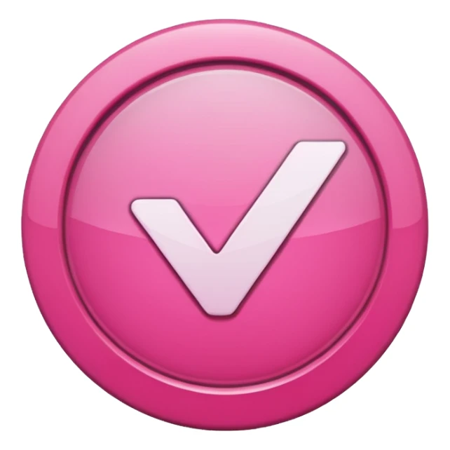 checkmark symbol in a circle in pink color that would reflect that a task has been done sticker