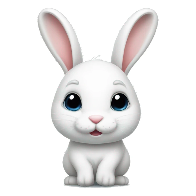 Cute little White bunny with a question mark above her bunny head sticker