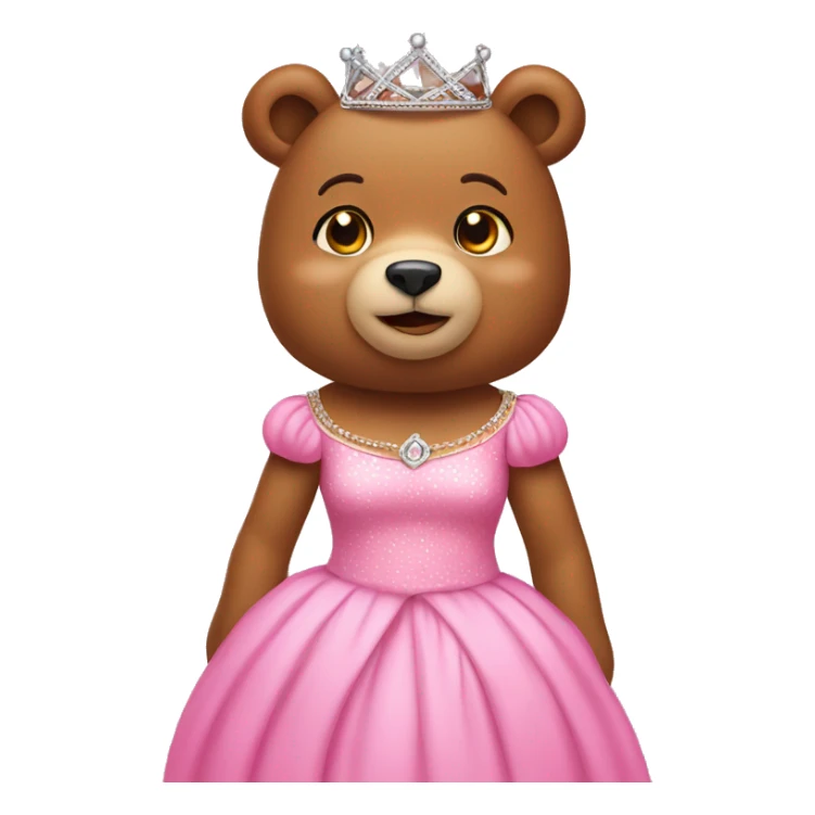 Bear wearing a tiara and pink dress sticker
