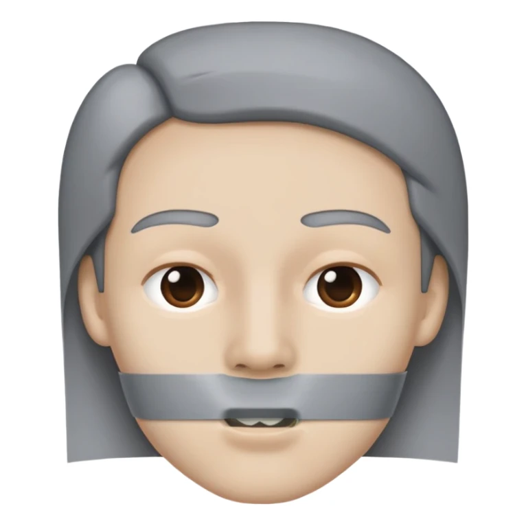 face with duct tape across the mouth sticker