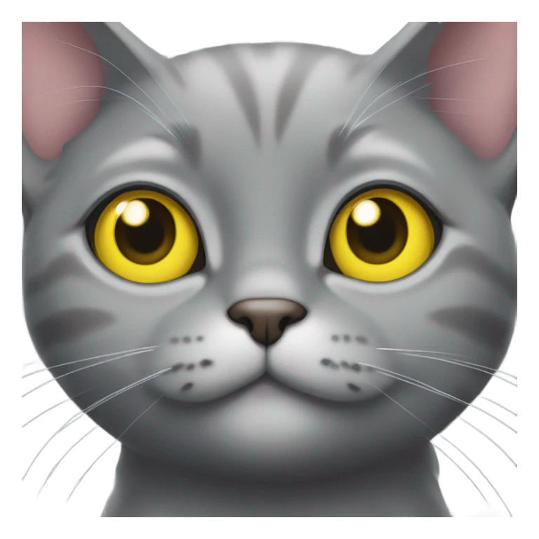 Coquette grey cat with a bow and yellow eyes sticker