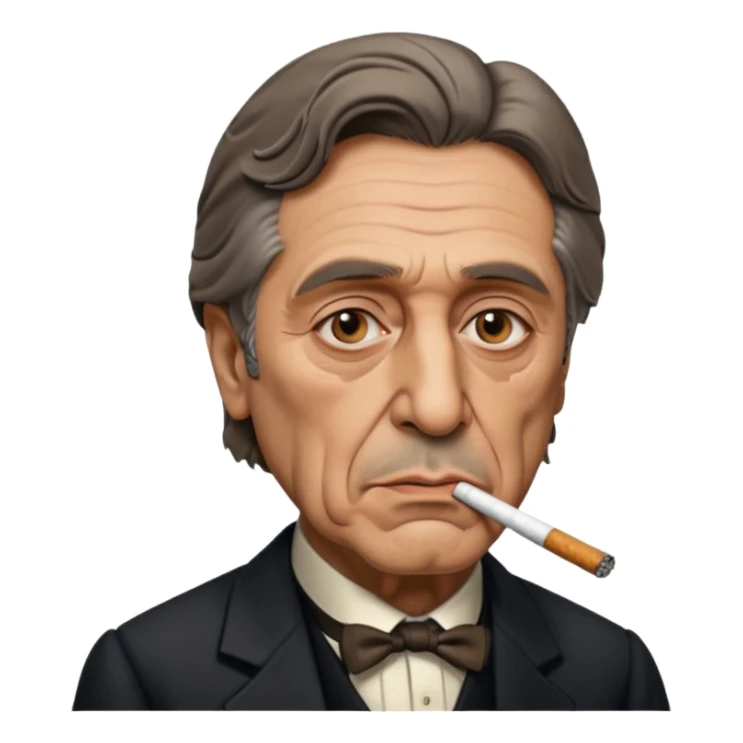 draw me brutal old al pacino from godfather, who will smoke ciggarete sticker