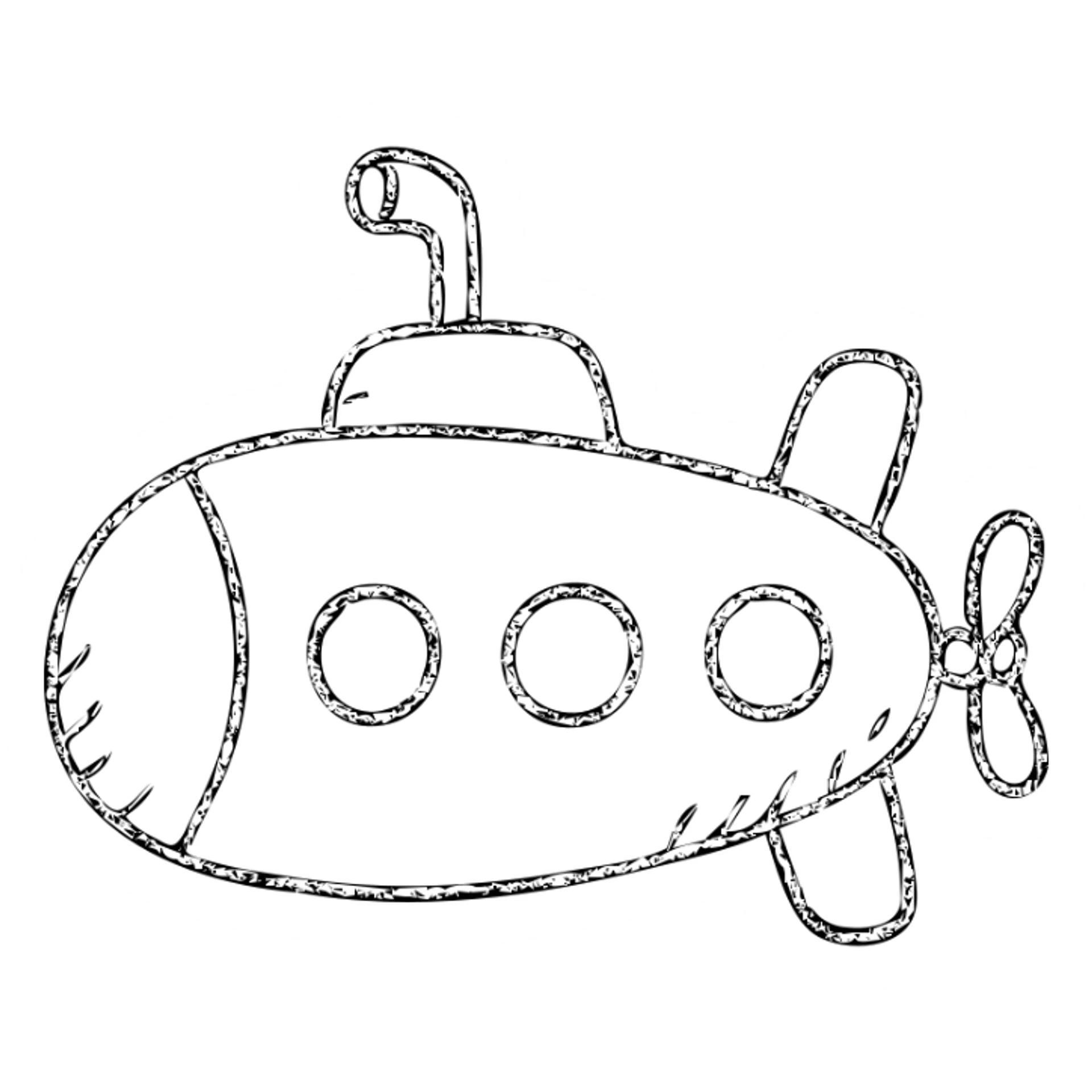 hand-drawn outlined denizaltı (submarine) icon sticker