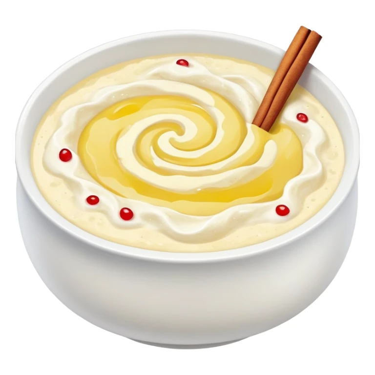 sour cream porridge with butter, sugar cinnamon and red water sticker