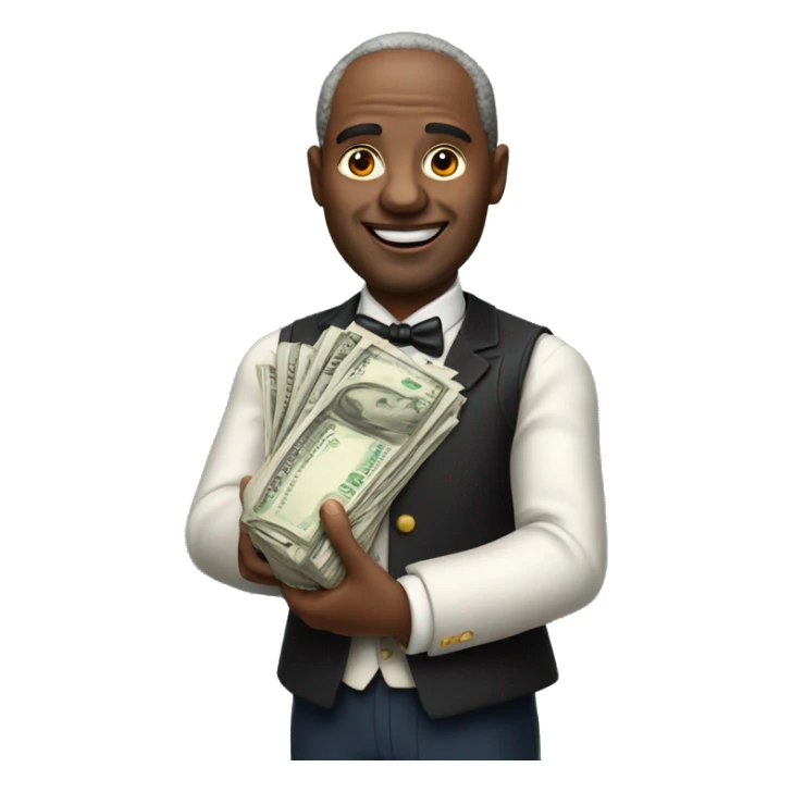 photorealistic aristocrat with money bag in his hands sticker