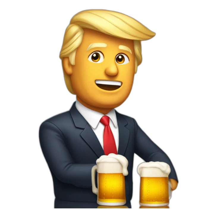 Donald Trump qui boit de la bière sticker