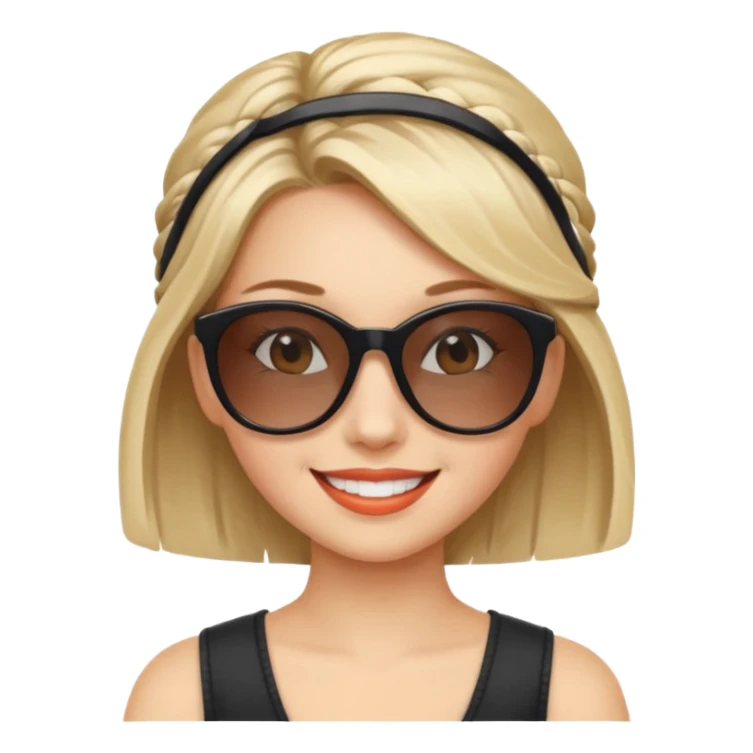 girl with hair style sunglasses on head  sticker