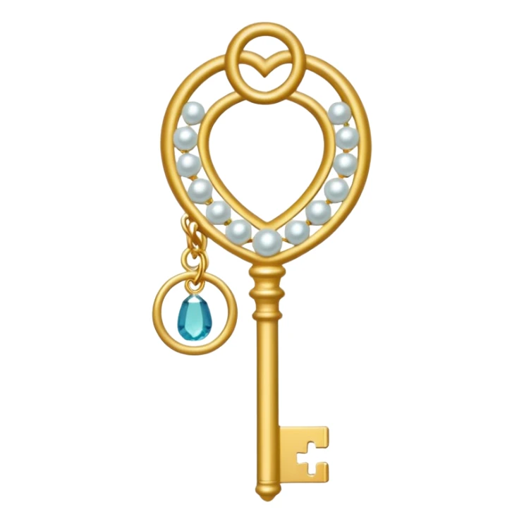 aesthetic key with ribbon in sirkne style and pearls sticker