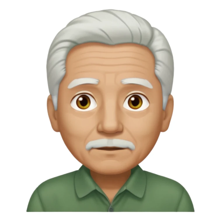 abuelo con pelo blanco, ojos cafés y ropa verde sticker