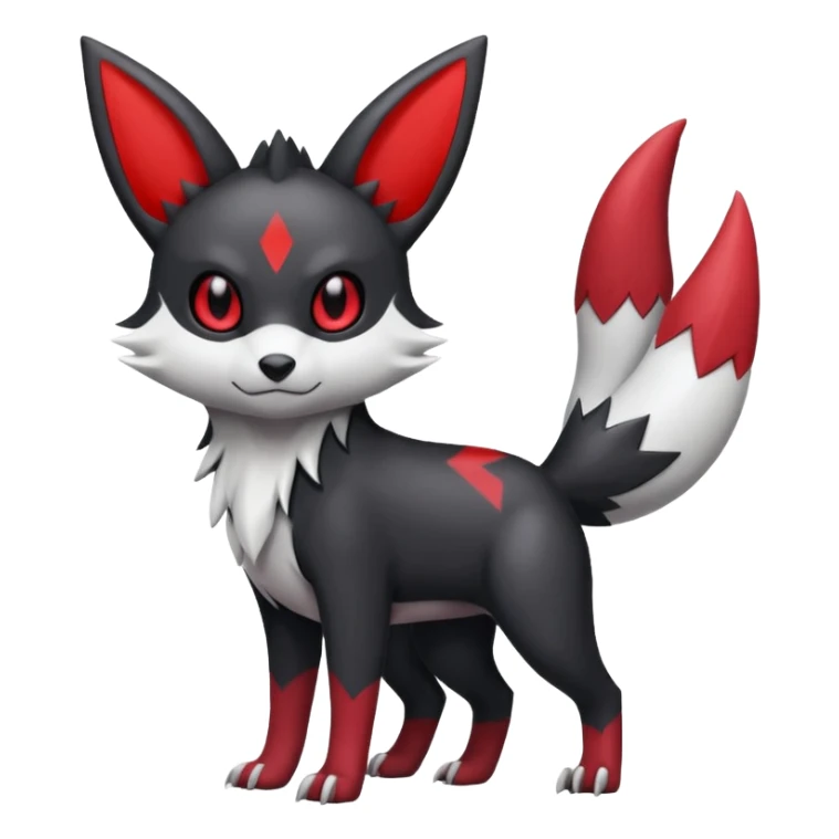 White, black and red Umbreon-Zangoose-fusion (full body) sticker