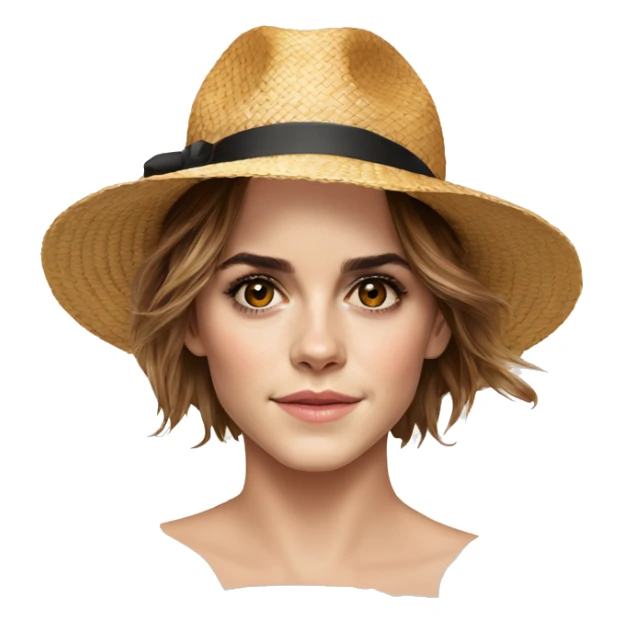 Emma Watson Avec un chapeau de paille  sticker