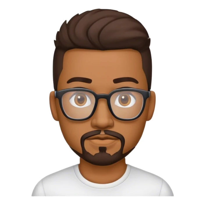latino male,bold, glasses and goatee sticker