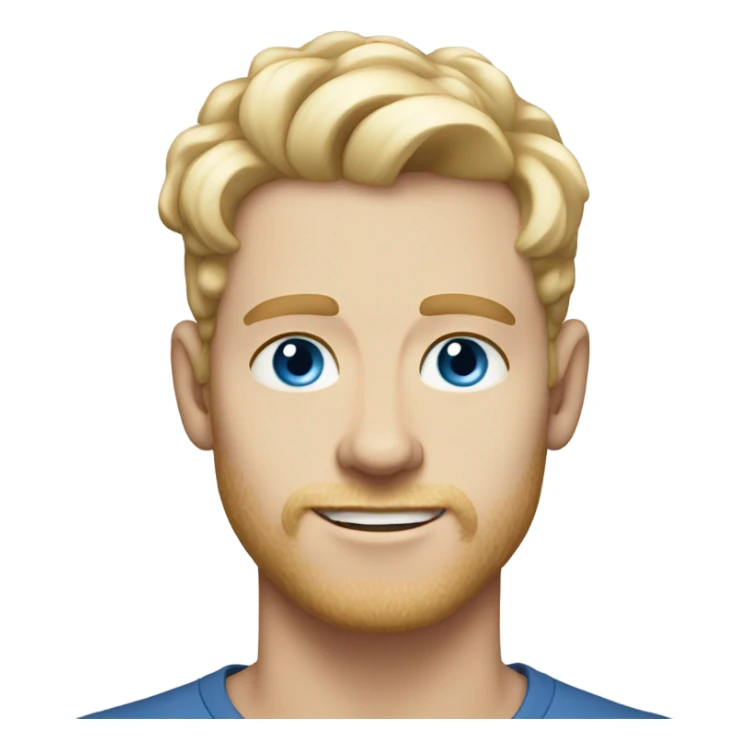 light curl blonde 30yo man blue eyed pale skin sticker