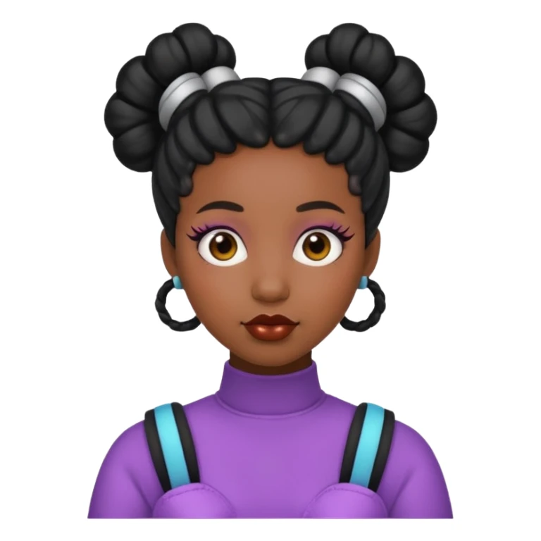 Black woman with Space buns sticker