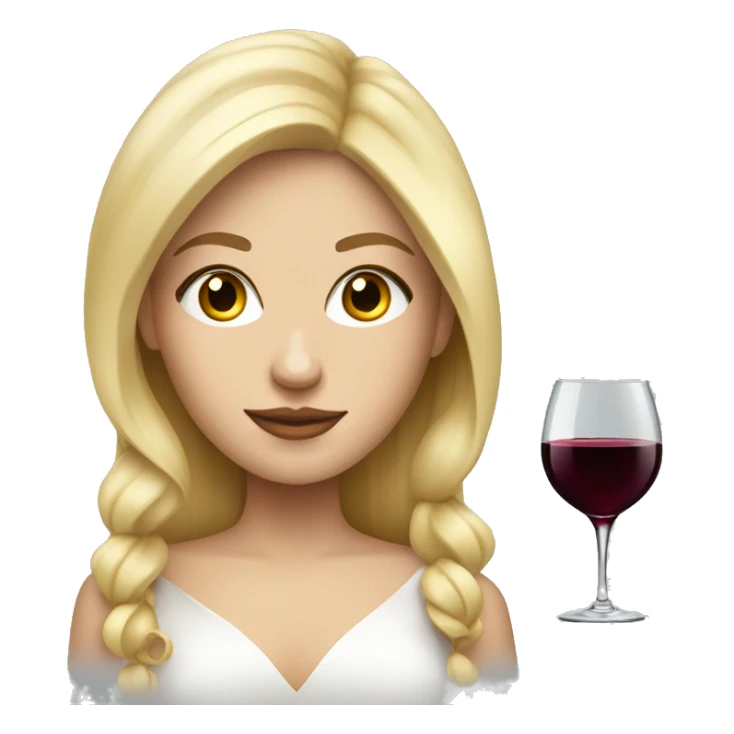 Blonde White Elegant girl with red wine sticker