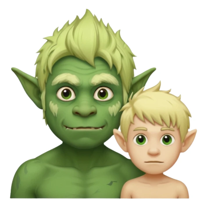ugly troll next to short twink with blonde hair sticker
