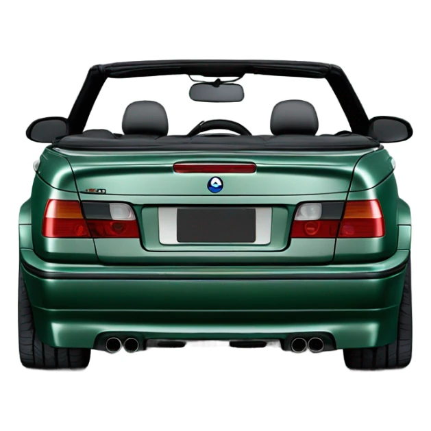 E36 m3 convertible with style 24 wheels in dark green metallic sticker