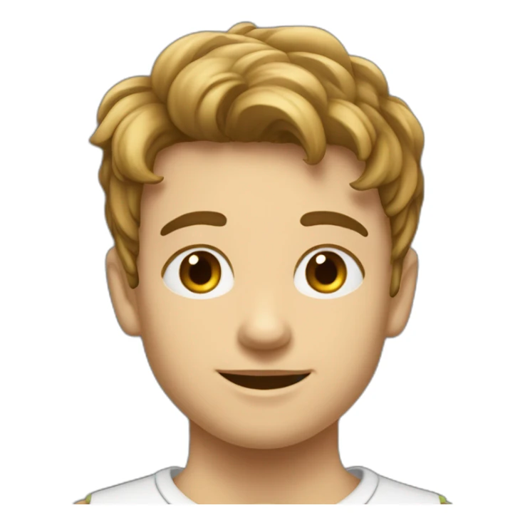 Garçon blanc brun flemmard sticker