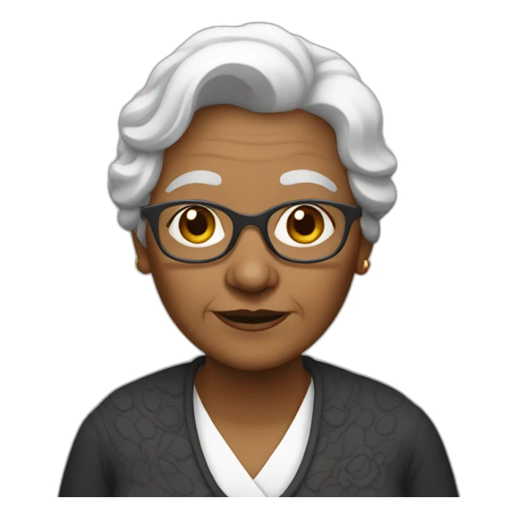 old woman in monochrome outfit sticker