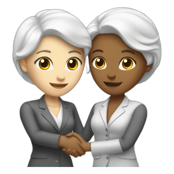 two white business women with different hair colors shaking hands sticker