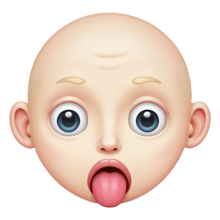 weird face with mismatched eyes and tongue sticking out sticker