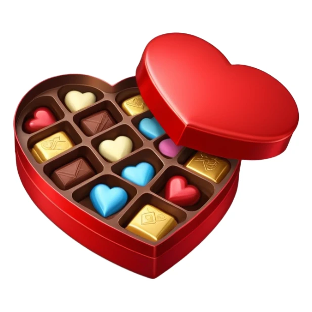 Red heart shaped box of chocolate  sticker