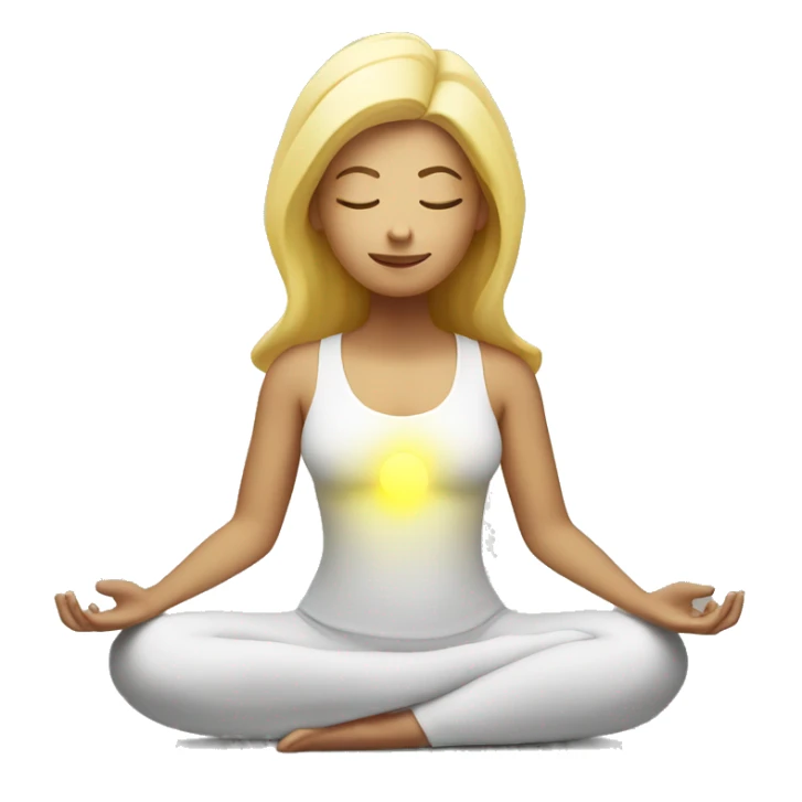 blonde woman meditating with aura glow sticker