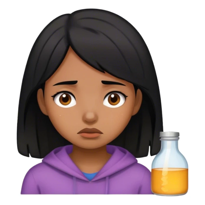 a black hair girl is tired of living alone sticker