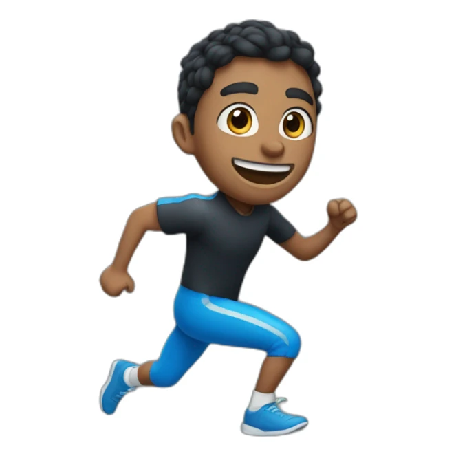 una persona corriendo, negra con ojos azules sticker