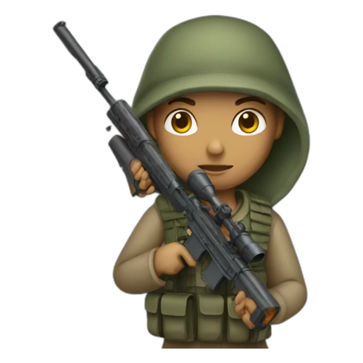sniper with a rifle and with light skin sticker