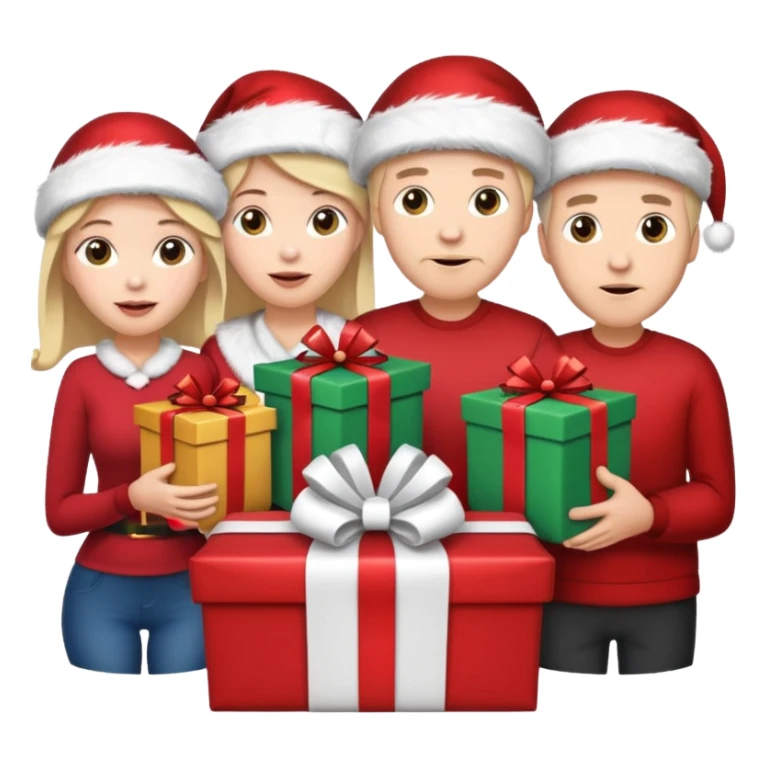 Family Christmas  3 woman’s 2 mans white people  sticker