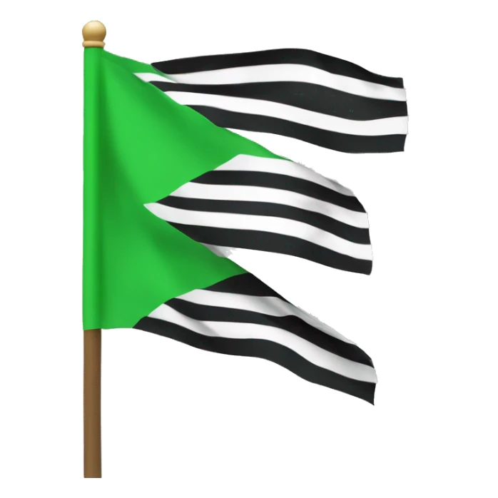 3 horizontal lines  flag green white and black in a stick  sticker