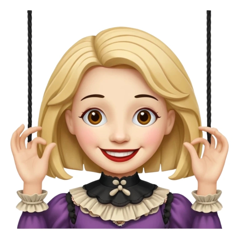 A marionette which is a beautiful happy girl sticker