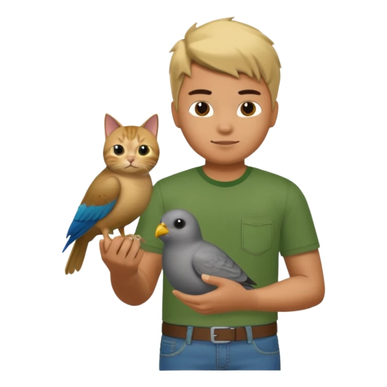 a roblox noob with a pet cat bird sticker