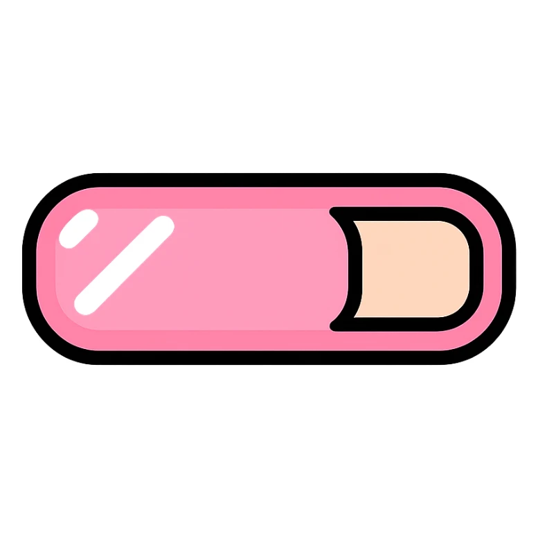 baby pink loading bar, glossy effect, minimal, no text sticker