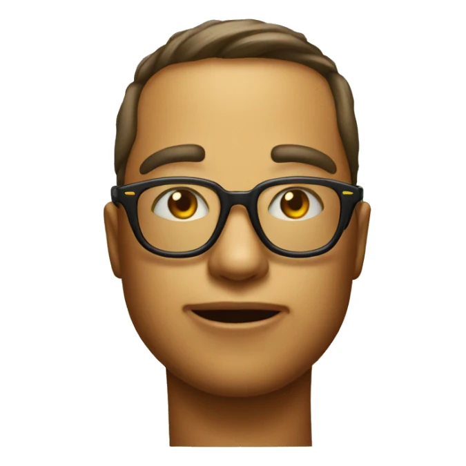 Emoji with acid tab on his tongue and wearing glasses sticker