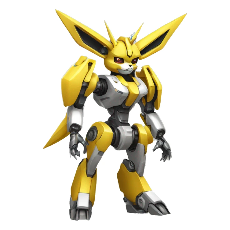 Futuristic mechanical Medabot-Renamon-Jolteon-Eevee-mecha full body sticker