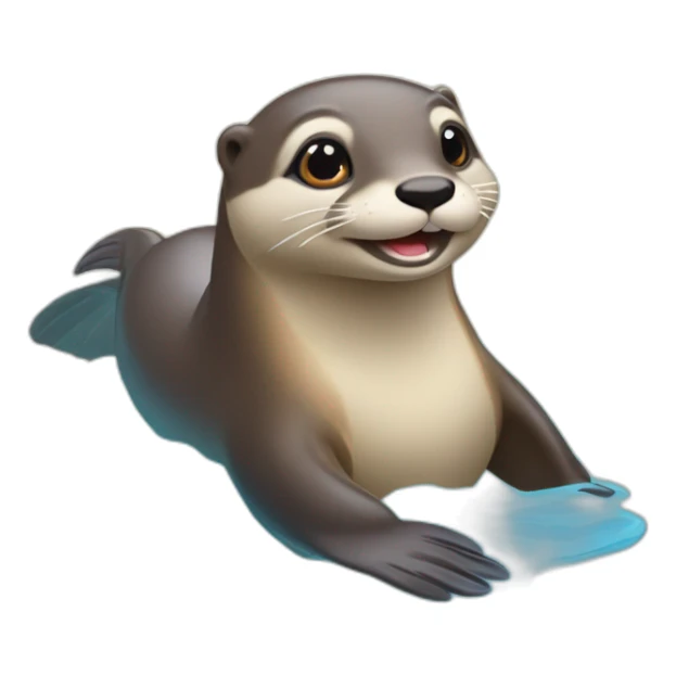 Une loutre sur un dauphin sticker