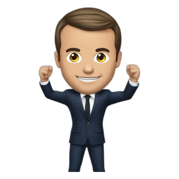 Emmanuel Macron qui tapes Cristiano Ronaldo sticker