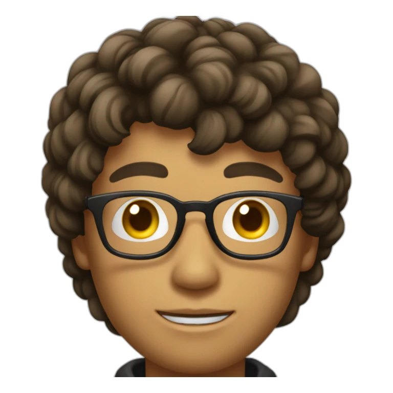 jeune homme lunettes cheveux noirs sticker