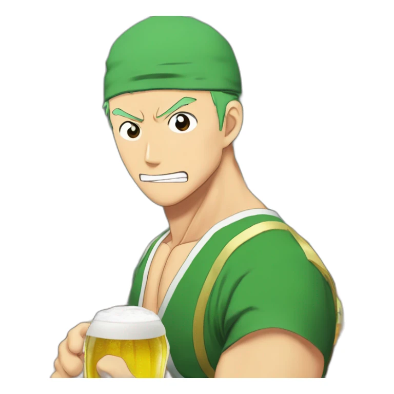 Roronoa Zoro bebiendo cerveza sticker