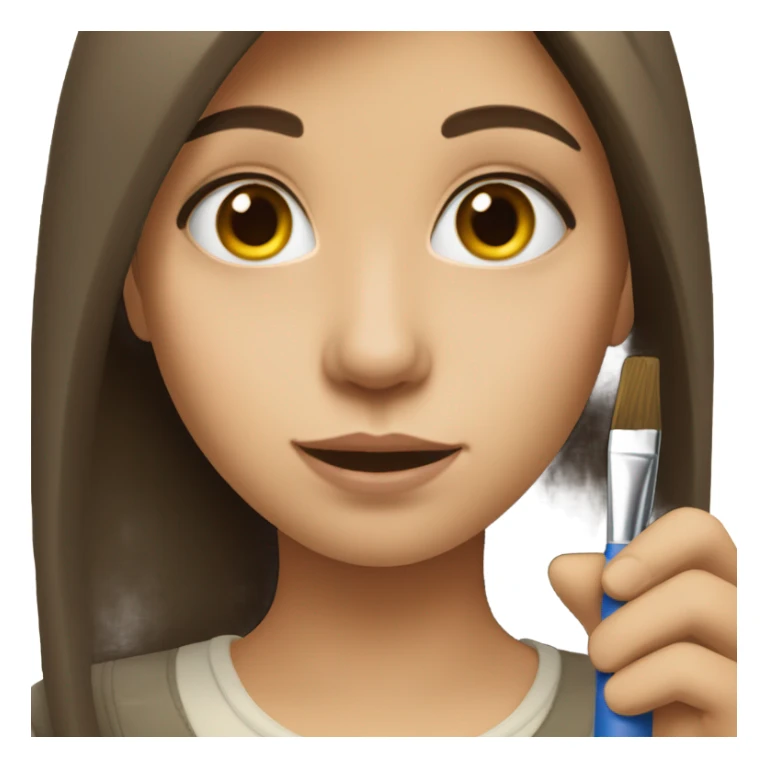 Brunette white girl painting sticker