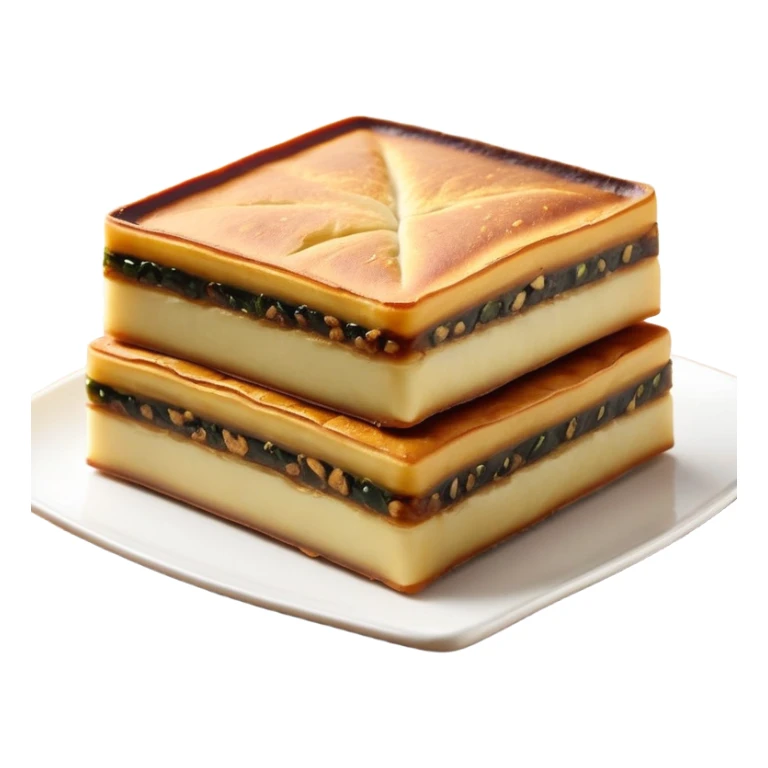 martabak manis-cinematic-realistic-martabak manis-dish-emoji,-depicted-as-a-single,-square-slice-of-sweet,-thick-martabak manis-with-a-rich,-indulgent-filling,-rendered-with-detailed-textures-and-vibrant,-appetizing-lighting sticker